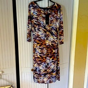 Escada Emylia midi dress, Size 14/44. Beautiful purple multicolor dress .